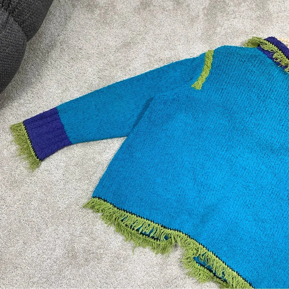 Design Options Philip & Jane Gordon Cardigan Knit Sweater Fringe Artsy Retro 1X - Picture 7 of 13